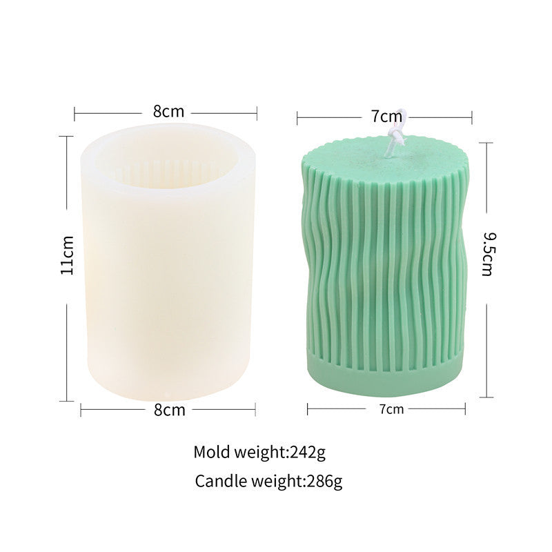 Silicone Tulip Geometric Line Water Cube Cylindrical Three-Dimensional Column Food Grade Liquid Silicone Candle Fondant Mold