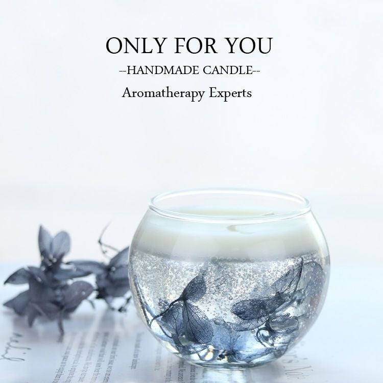 Immortal Floral Candle Gift Decoration, Blue Square Cup, Blue Ball Cup, pink square Cup, pink ball Cup, transparent square Cup, transparent color ball Cup, special edition red, special edition Blue Purple Name: Gray preserved fresh flower handmade 5X6 Cup Craft: manual pouring