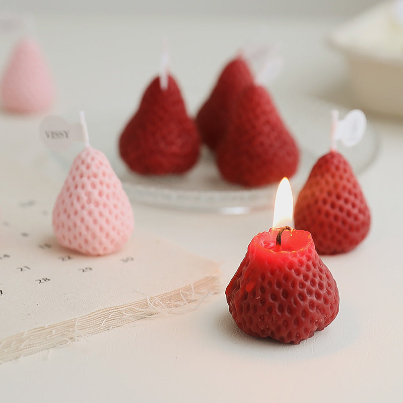 Strawberry Candle, Candle Molds, Strawberry Aromatherapy Candle Indoor Photo Shooting Decoration, pink strawberry large, red strawberry large, pink small 4, Red Small size 4, pink small 6, Red Small size 6, pink small 9, Red Small size 9, Red, 4 pink mixed, 6 red and pink mixed, 9 red and pink mixed