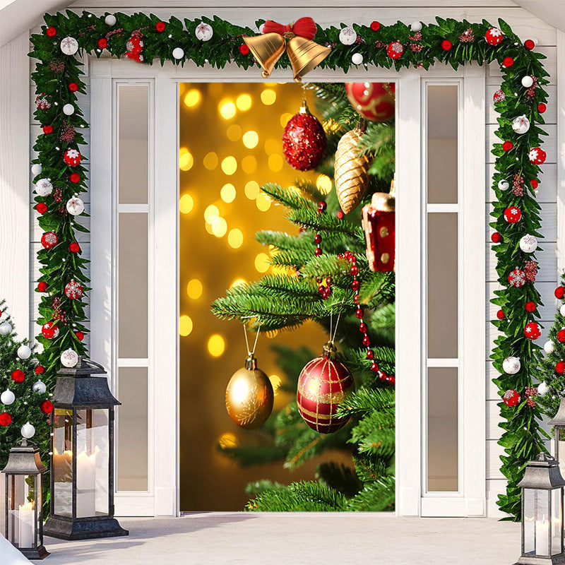 Christmas Festival Door Set Decorative Cloth, Christmas Decoration, Holiday Ornaments, Christmas Decoration Items, Christmas Outdoor Banner, Christmas festive banner