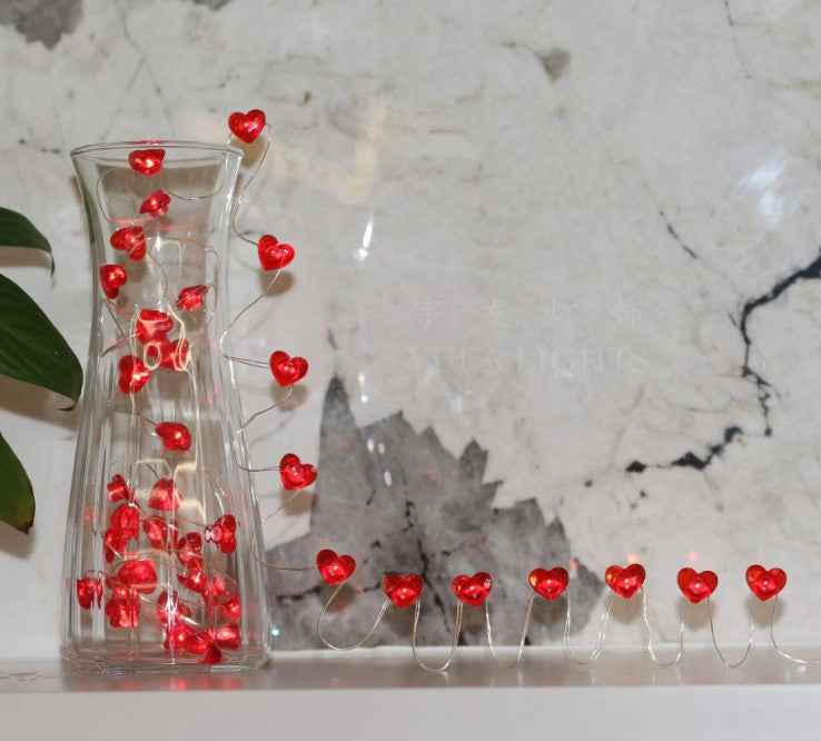 Valentine's Day decor, Romantic home accents, Heart-themed decorations, Cupid-inspired ornaments, Love-themed party supplies, Led Copper Wire Light Love Red Lips Small Colored Lights Flashing Light Decoration Christmas Valentine's Day
