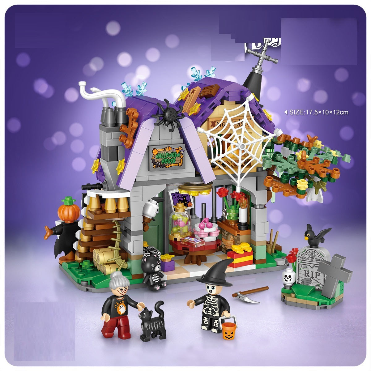 Carriage Happy Halloween Decoration Bricks For Boys Kids Toys Halloween Gift, Pumpkin lanterns, Jack o Lanterns, Halloween Lights, Halloween Decoration Ornaments, Halloween inflatables, carved pumpkins, Halloween wreaths, Halloween Candles, and animatronics Halloween.
