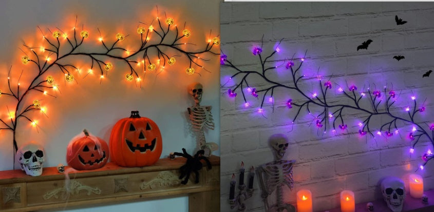 Halloween LED Willow Vine String Light Cool Cartoon Bat Pumpkin Decoration For Indoor Outdoor Party House Decor, Halloween decorations items, Halloween masks, Halloween props, Halloween animatronics, Halloween inflatables, Halloween lights, Halloween fog machines, Halloween spider webs, Halloween lanterns, Halloween banners, Halloween streamers, Halloween tableware, Halloween centerpieces, Halloween party favors, Halloween candles, Halloween wreaths, Halloween garlands
