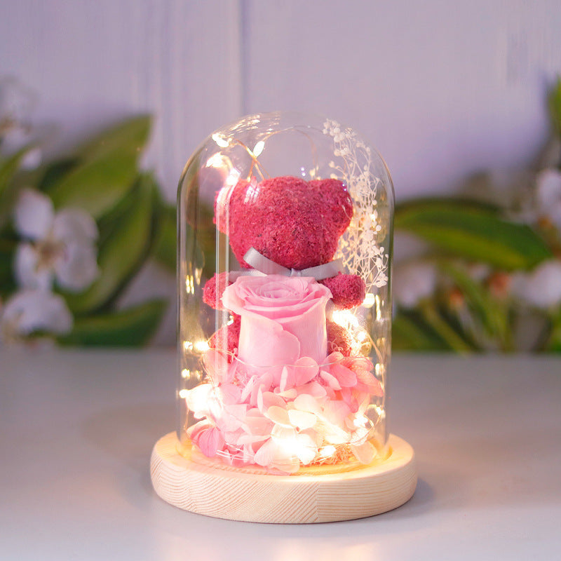 Eternal Preserved Rose Flower Gift Box Teddy Bear With Lights, valentines day, shop valentine's day deals, valentines, valentine's day gifts, valentine day, valentines day gifts, valentines day decor, Decognomes,  valentine decoration, valentines day decoratio, valentine decor, valentines decor, valentines decorations
