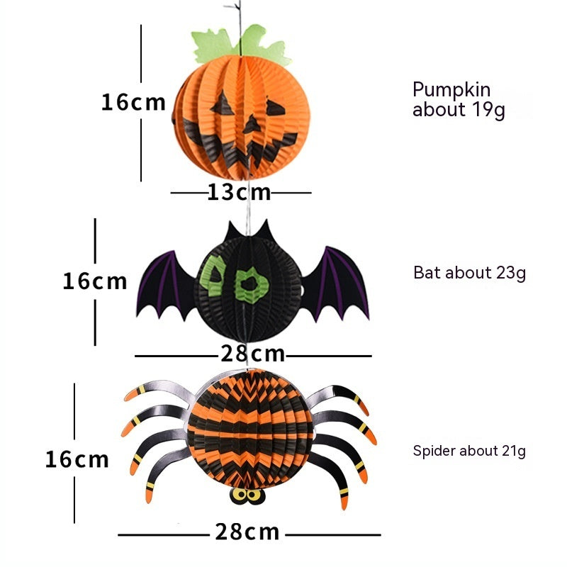 Halloween Paper Lantern Props Pumpkin Ornaments Witch Kindergarten Decorations