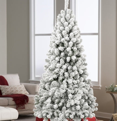 6FT Pre-lit Flocked Christmas Tree with 760 Memory Wire Tips – Effortlessly Fluffed, Perfectly Shaped, and Lit with 300 Warm Incandescent, Christmas tree, Artificial Christmas tree, Real Christmas tree, Miniature Christmas tree, Tabletop Christmas tree, Pre-lit Christmas tree, Flocked Christmas tree, White Christmas tree, Black Christmas tree, Ceramic Christmas tree, Christmas tree topper, Christmas tree skirt, Christmas tree stand, Christmas tree storage bag, Christmas ornaments, Glass Christmas ornaments,