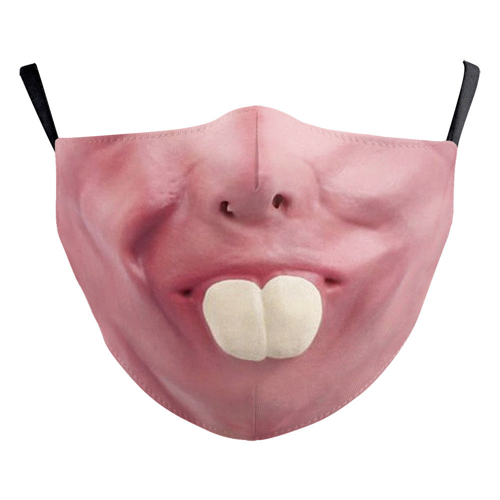 Halloween Digital Printing Funny Face Double-layer Dust Mask