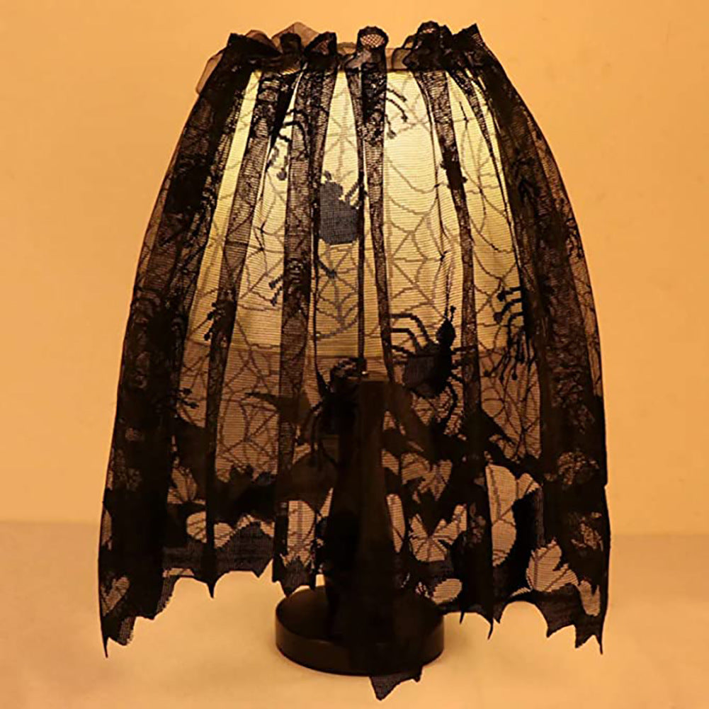 Halloween Lampshade Black Lace Spider Mesh, Pumpkin lanterns, Jack o Lanterns, Halloween Lights, Halloween Decoration Ornaments, Halloween inflatables, carved pumpkins, Halloween wreaths, Halloween Candles.