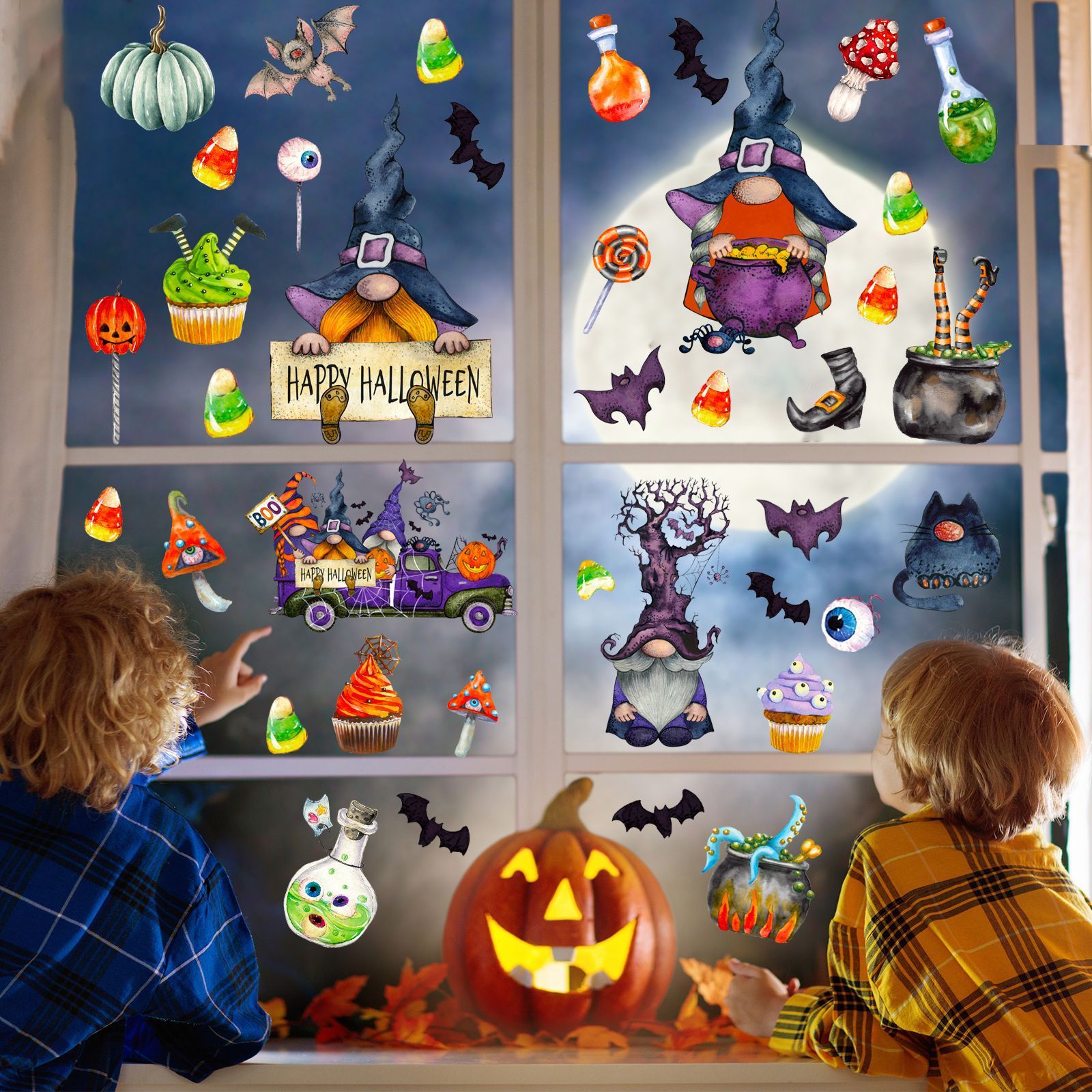 Halloween Static Cartoon Horror Decorative Stickers