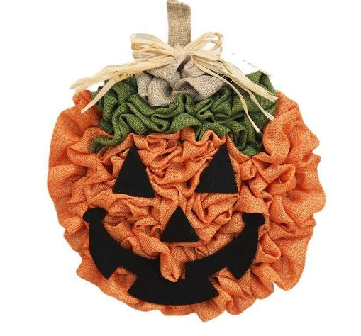 Halloween Autumn Pumpkin Wreath Front Door Hanging Pendant Artificial