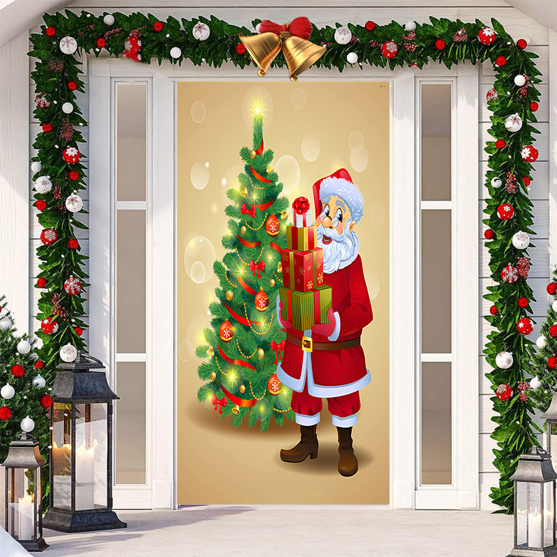 Christmas Festival Door Set Decorative Cloth, Christmas Decoration, Holiday Ornaments, Christmas Decoration Items, Christmas Outdoor Banner, Christmas festive banner