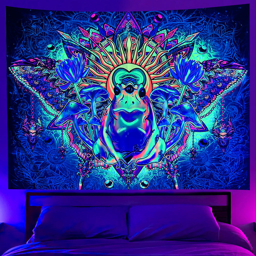 Skull Hanging Cloth UV Lamp Halloween Fluorescent Tapestry