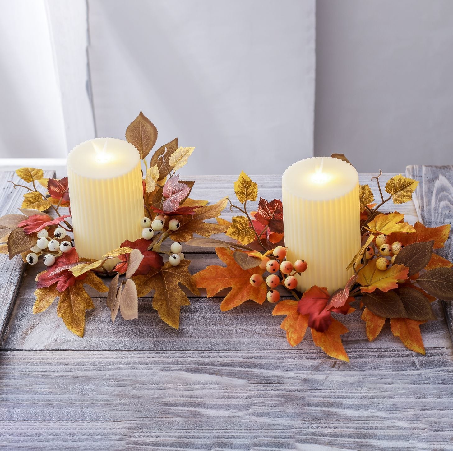 Halloween Maple Leaf Candlestick Fruit Candle Garland