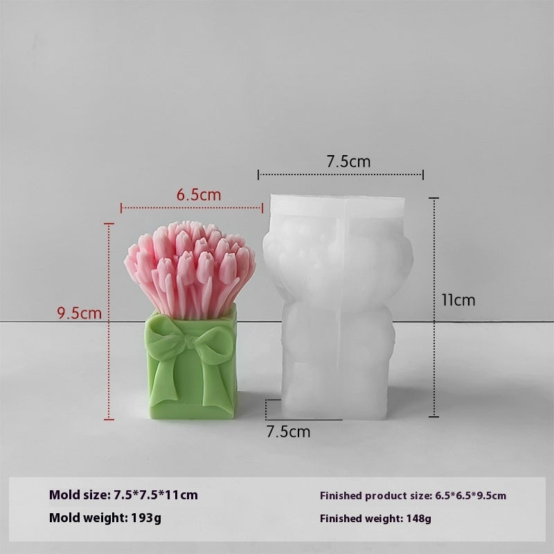 Tulip Bouquet Aromatherapy Candle Silicone Mold Handmade Diy Plaster Epoxy Ornaments