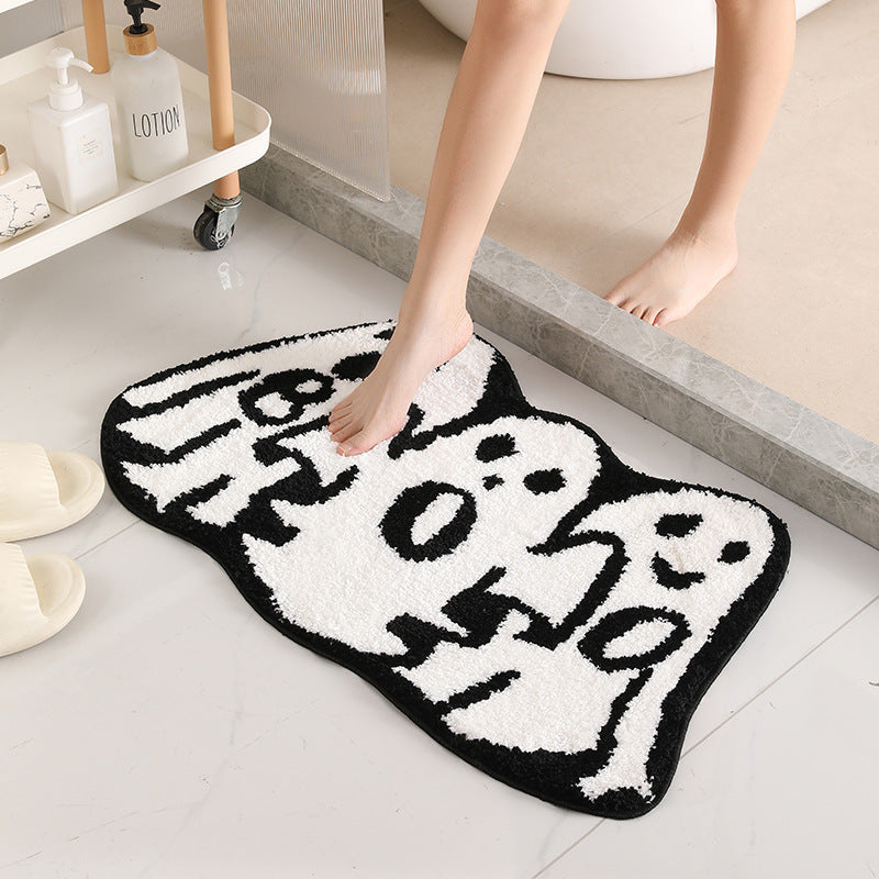 Halloween Ghost Cashmere Door Mat Absorbent Non-slip Carpet