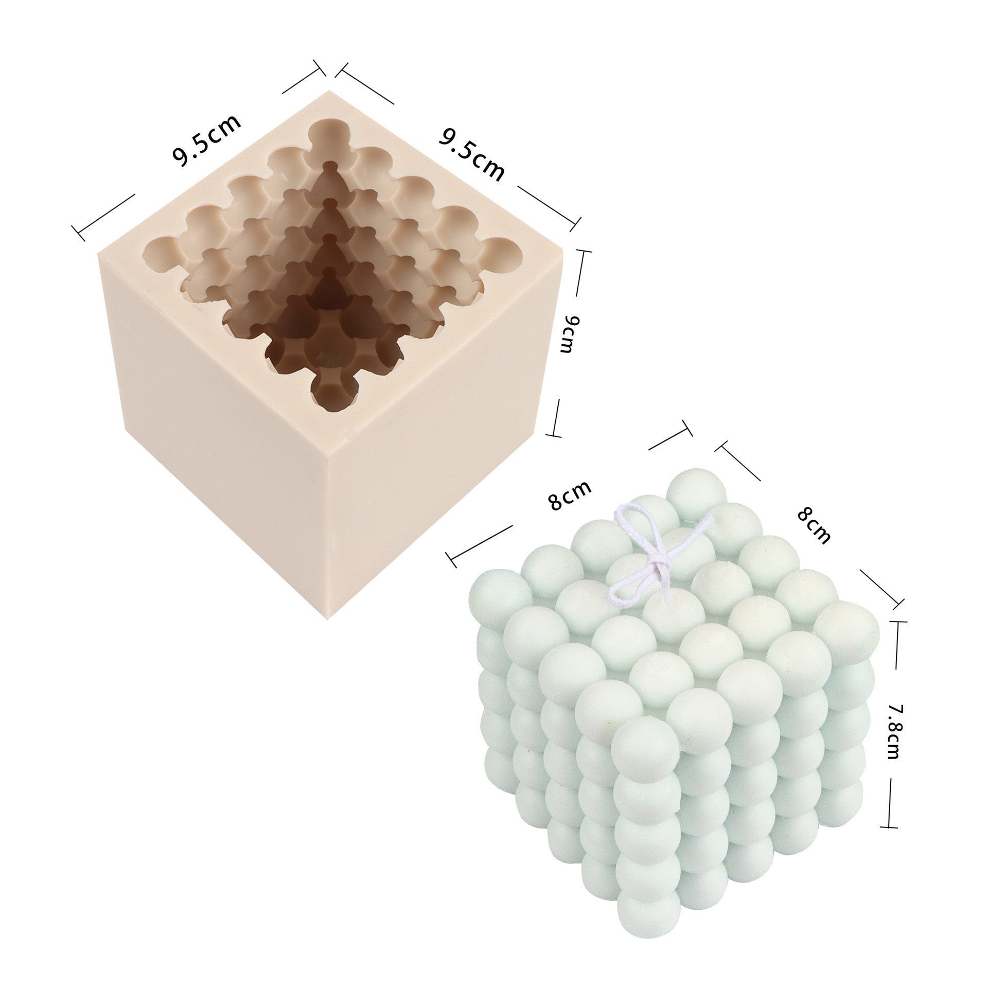 Silicone Square Three-dimensional Geometry Drill Face Rubik's Cube Aromatherapy Gypsum Liquid Silicone Candle Fondant Mold