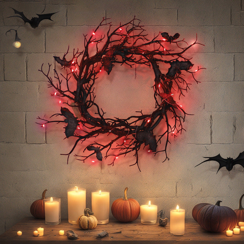 Halloween Simulation Deadwood Bat Garland