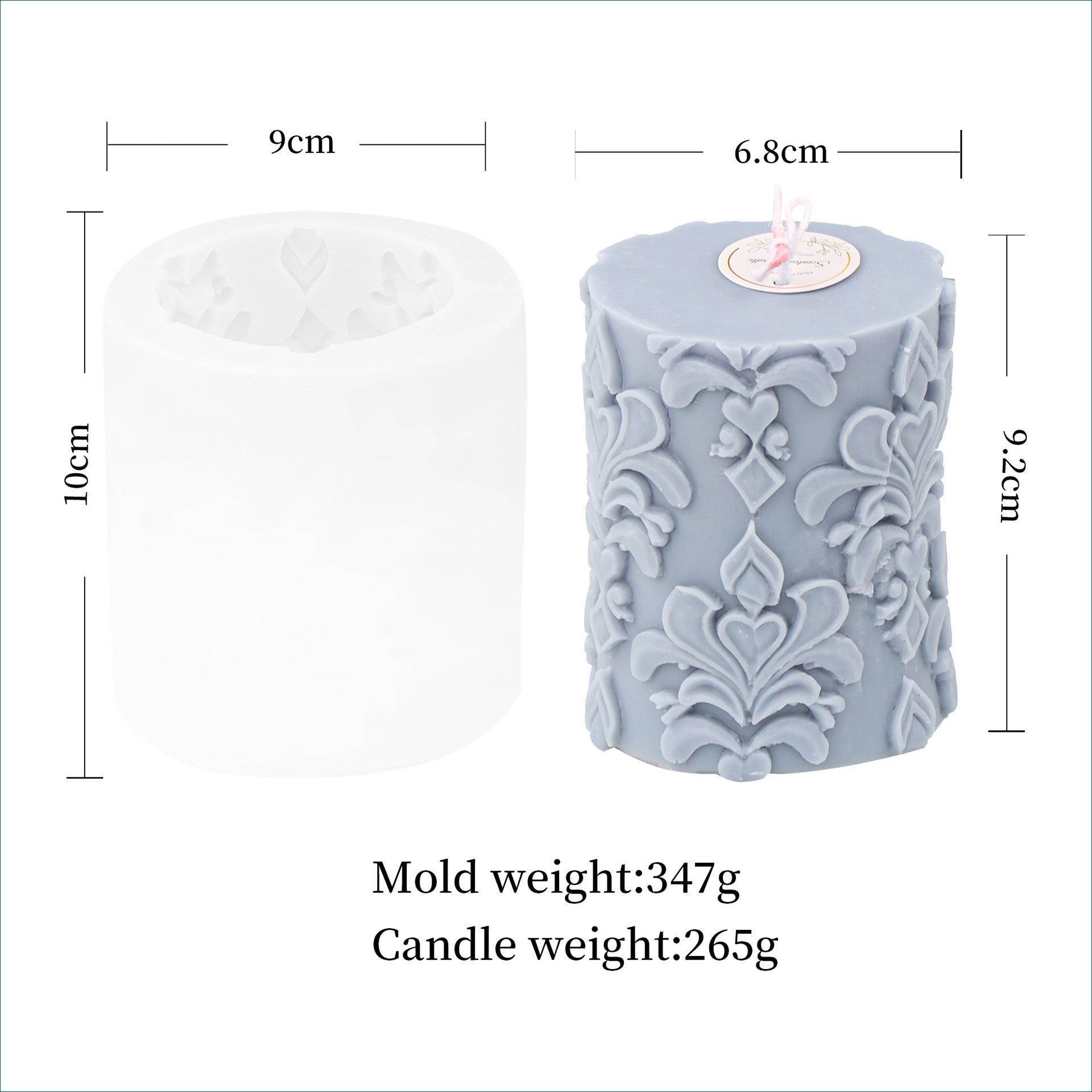 Ins Relief Pine Cone Cylinder Candle Mould