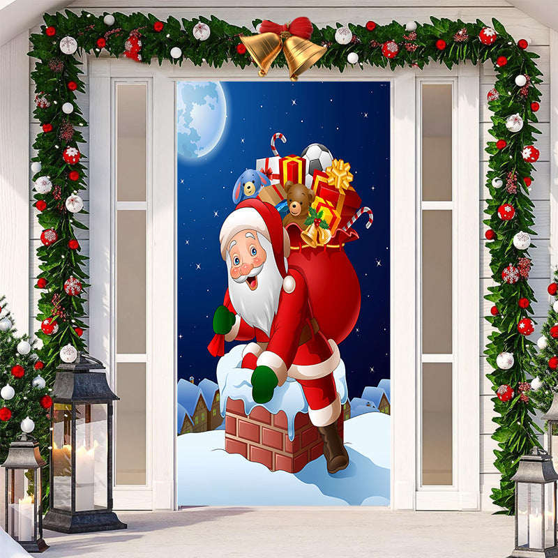 Christmas Festival Door Set Decorative Cloth, Christmas Decoration, Holiday Ornaments, Christmas Decoration Items, Christmas Outdoor Banner, Christmas festive banner