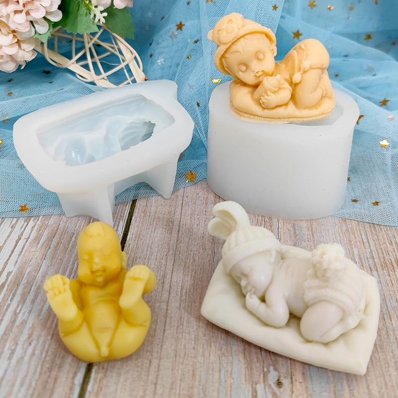 Baby-shaped Handmade Soap Silicone Mold, Silicone candle molds, Christmas tree candle molds, Halloween pumpkin candle molds, Easter egg candle molds, Animal candle molds, Sea creature candle molds, Fruit candle molds, Geometric candle molds, Abstract candle molds, DIY candle making molds, 