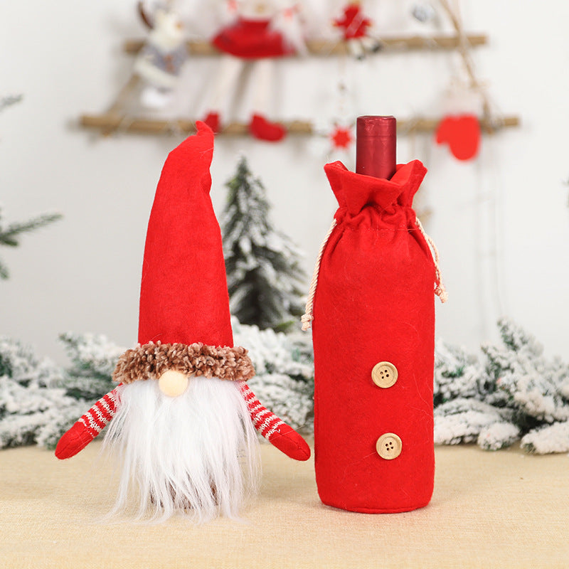 Christmas Decoration Faceless Old Man Wine Bottle Cover