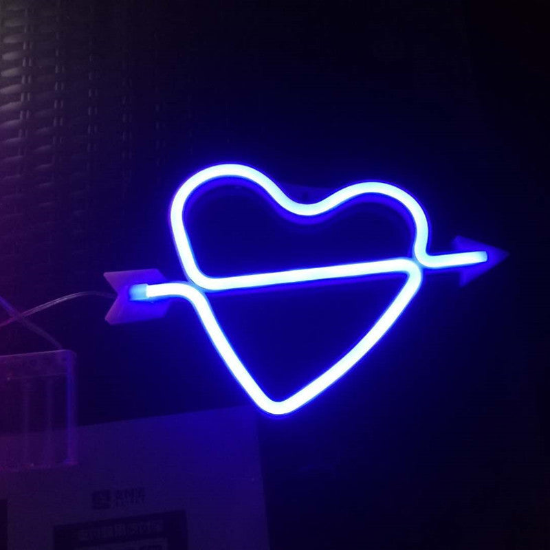 One Arrow Through The Heart Shape Latex Neon Lights Valentine Decoration, valentines day, shop valentine's day deals, valentines, valentine's day gifts, valentine day, valentines day gifts, valentines day decor, Decognomes,  valentine decoration, valentines day decoratio, valentine decor, valentines decor, valentines decorations