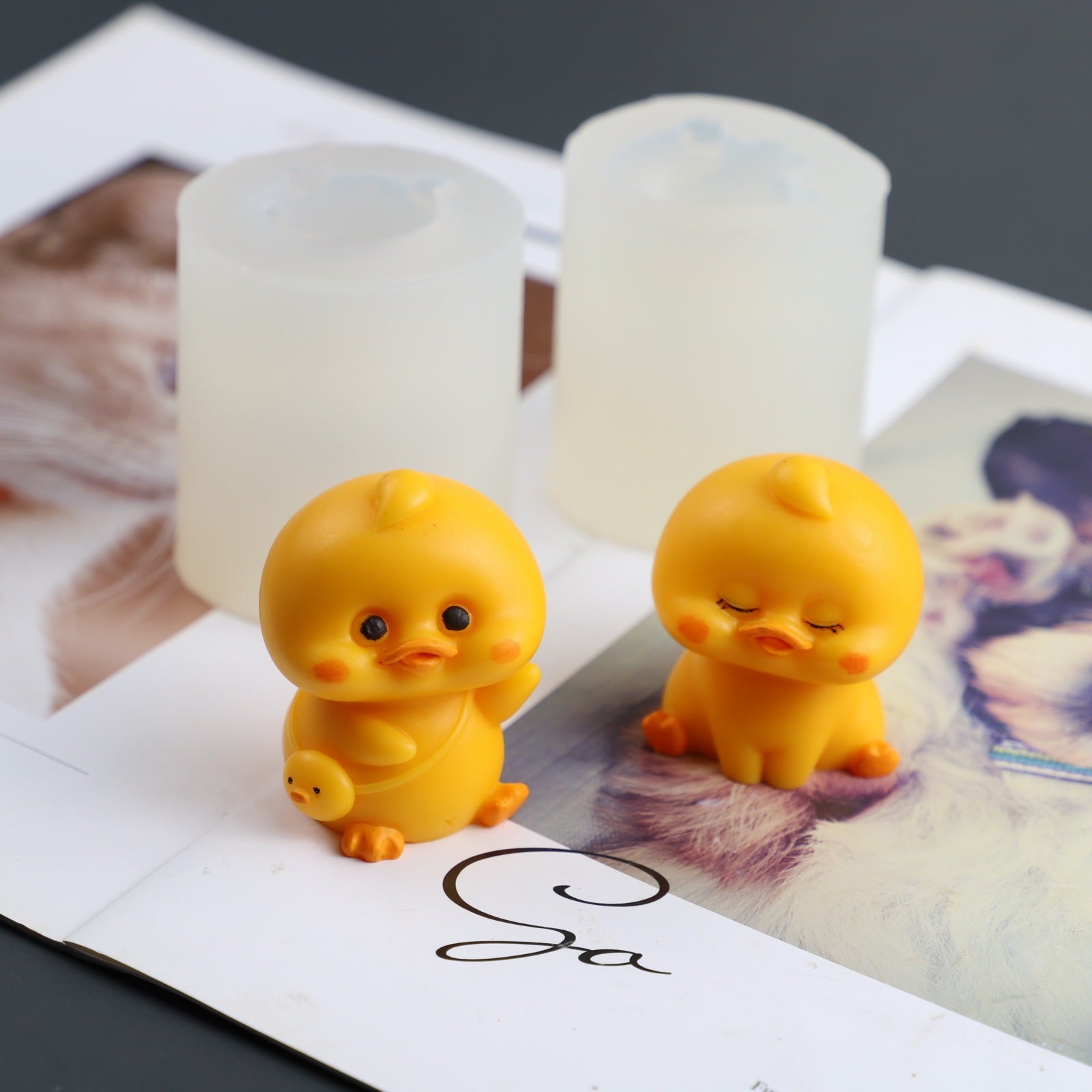 Three-dimensional Small Yellow Duck Aromatherapy Gypsum Candle Silicone Mold DIY Crystal Glue Resin