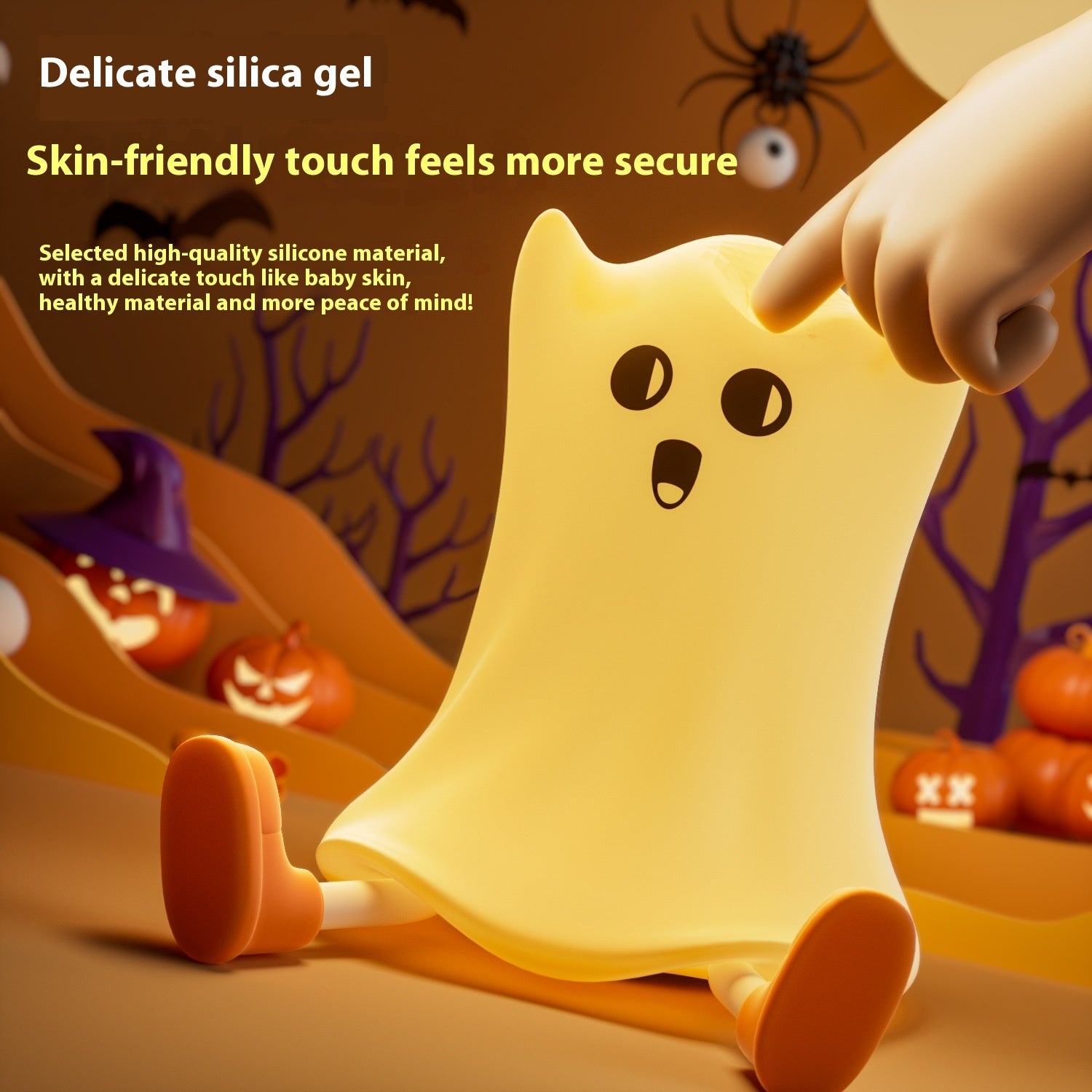 Halloween Silicone Ghost Shaped Bedside Lamp