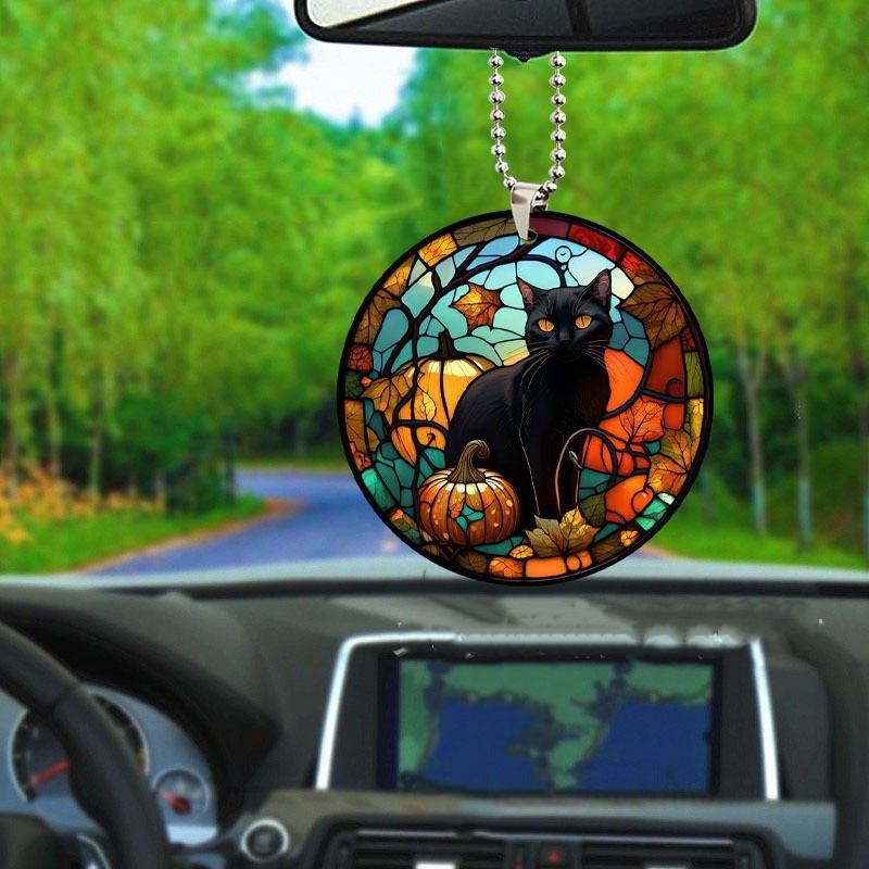 Halloween Disc Acrylic Automobile Hanging Ornament, Pumpkin lanterns, Jack o Lanterns, Halloween Lights, Halloween Decoration Ornaments, Halloween inflatables, carved pumpkins, Halloween wreaths, Halloween Candles.