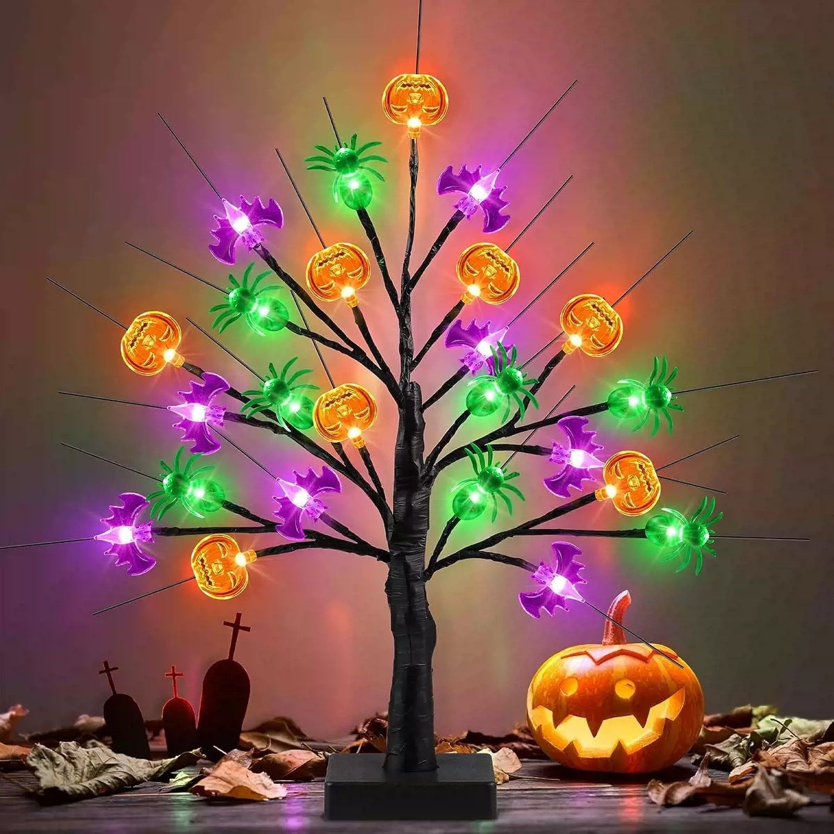 Halloween Ghost Festival Tree Light Party Creative Decoration, Pumpkin lanterns, Jack o Lanterns, Halloween Lights, Halloween Decoration Ornaments, Halloween inflatables, carved pumpkins, Halloween wreaths, Halloween Candles.