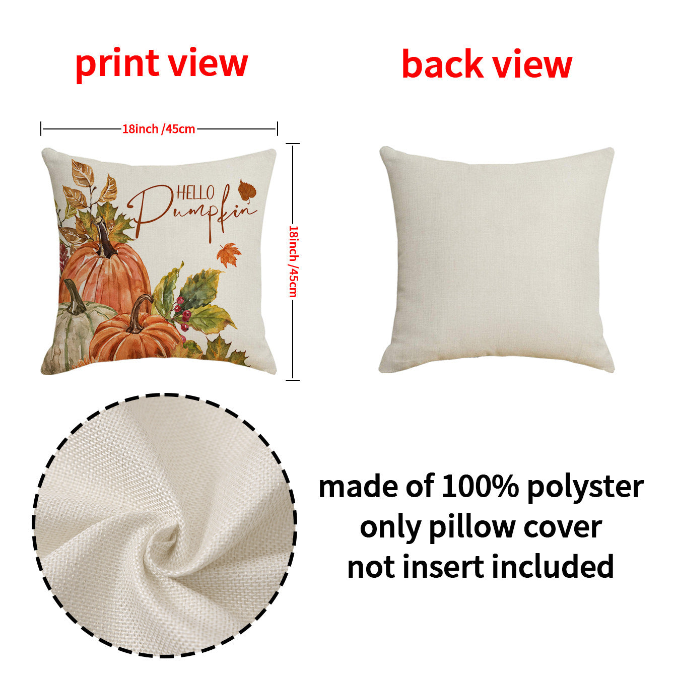 Thanksgiving Pillow Cover Pumpkin Decoration Cushion Cover