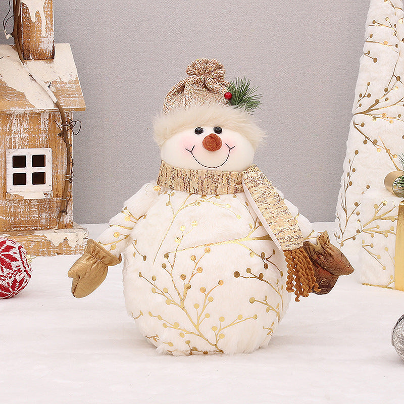 Long Velvet Christmas Snowman Decorative Supplies