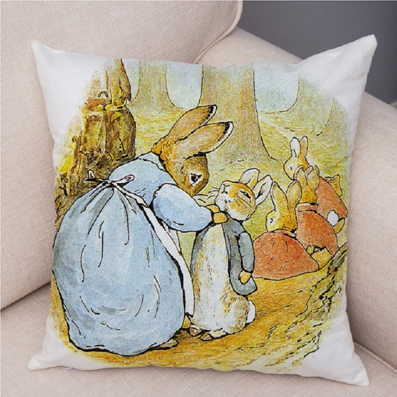 Cartoon Rabbit Peach Skin Fabric Pillow Cover Home Decoration Sofa Cushion Cover Seat Cover Easter Amazon AliExpress, easter decorations, Easter Decor, easter table decor, outdoor easter decorations, shop easter, Decognomes, Spring Decorations