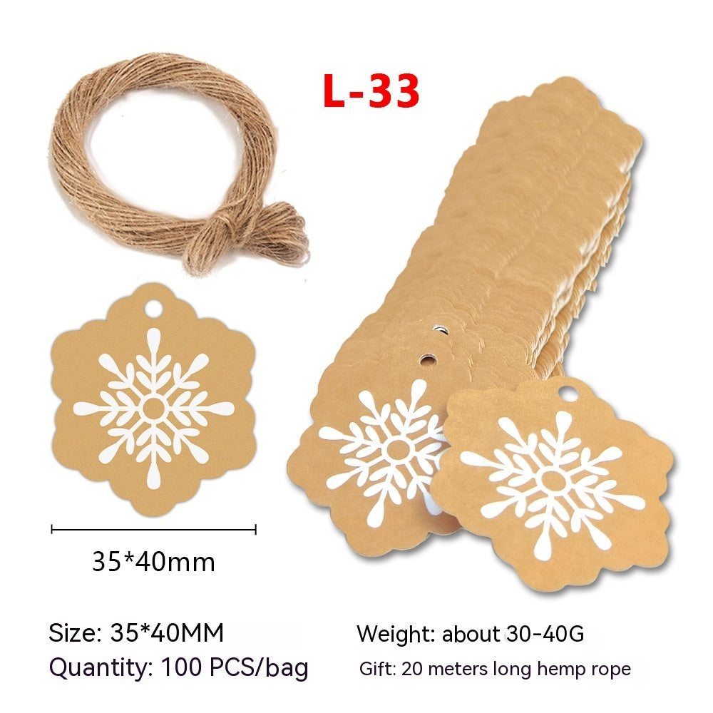 Christmas Tag Kraft Paper Christmas Gift Packaging Tag Santa Claus Card