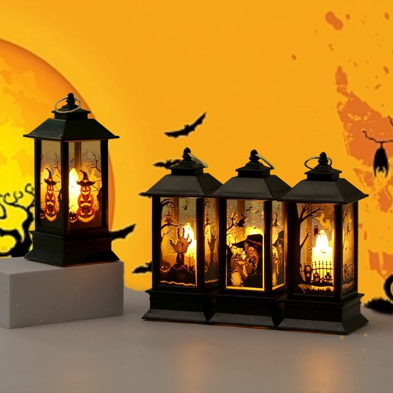 Halloween Pumpkin Lamp Ghost Festival Portable Storm Lantern