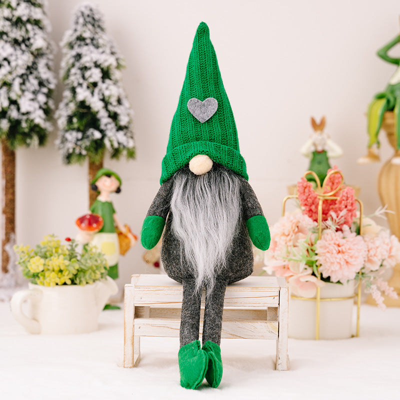 Christmas Decorations Green Knitted Doll