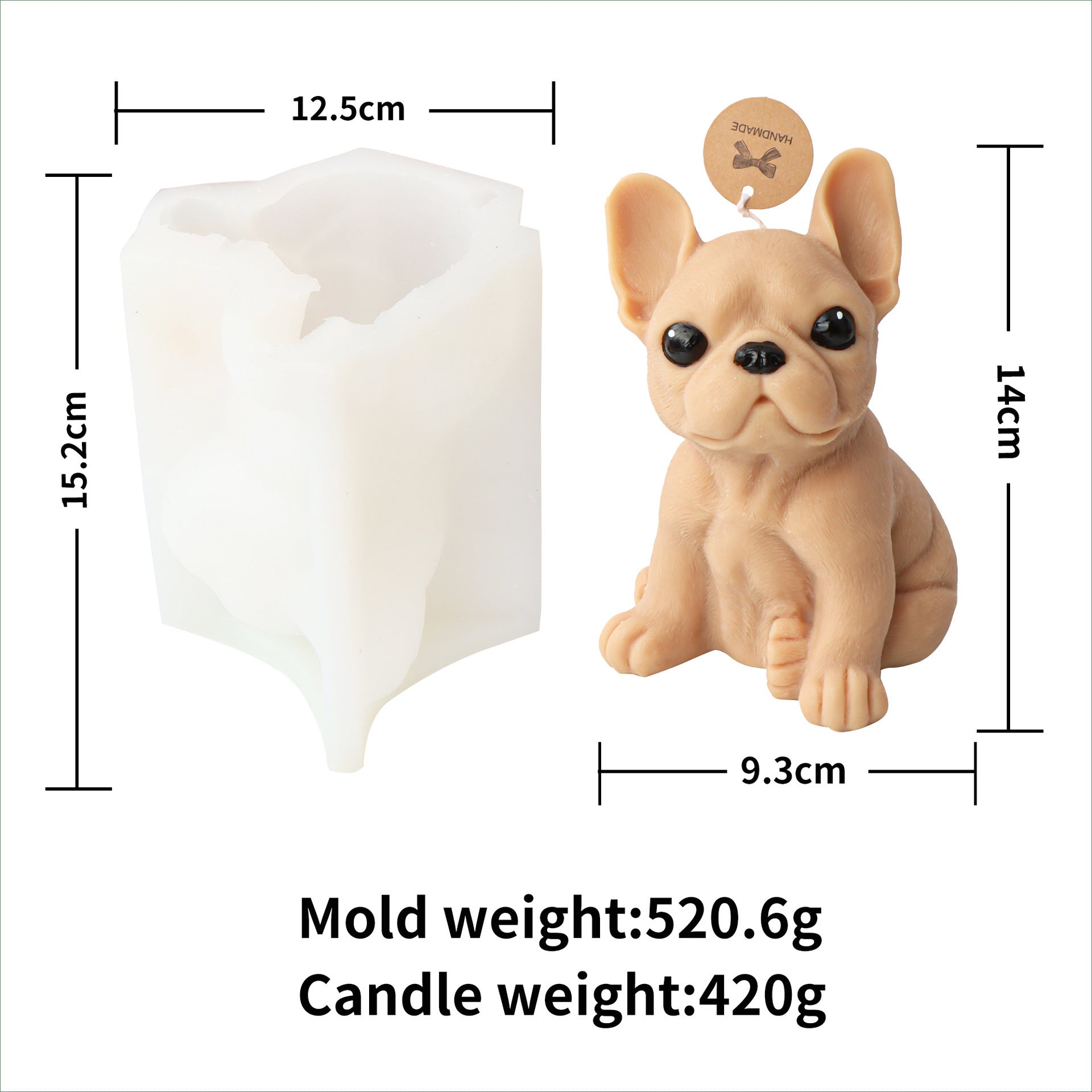 Pug Candle Mold Cartoon Handmade Aromatherapy Silicone Mold