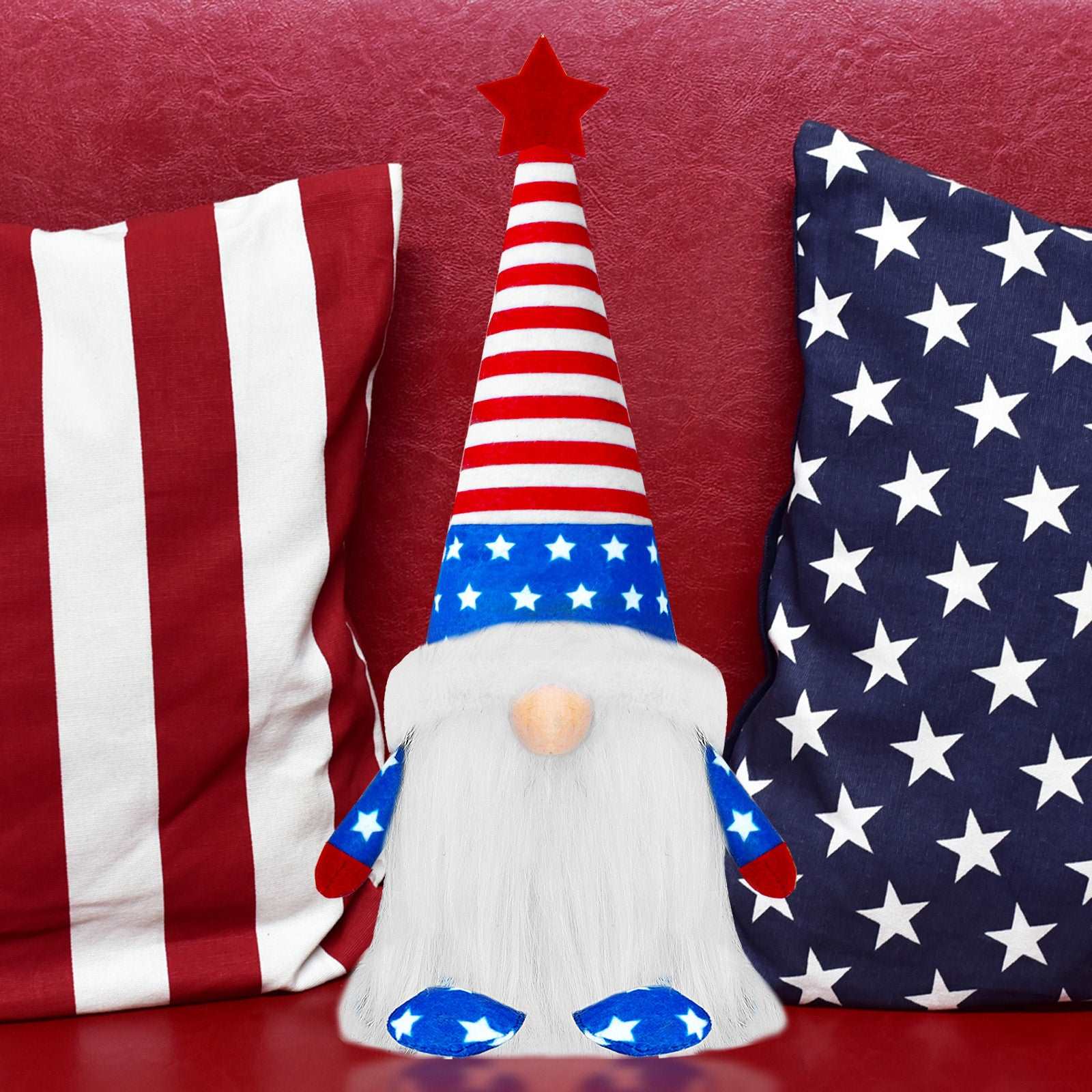 American Independence Day Faceless Doll Shiny Five-pointed Star Doll Decorative Pendant, American Independence Day Faceless Doll Shiny Five-pointed Star Doll Decorative Pendant, 4th of july Gnomes