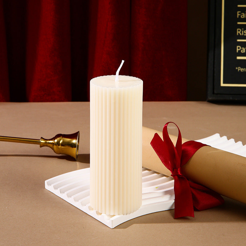 Ins Style White Cylindrical Aromatherapy Candle Creative Modeling Ornaments