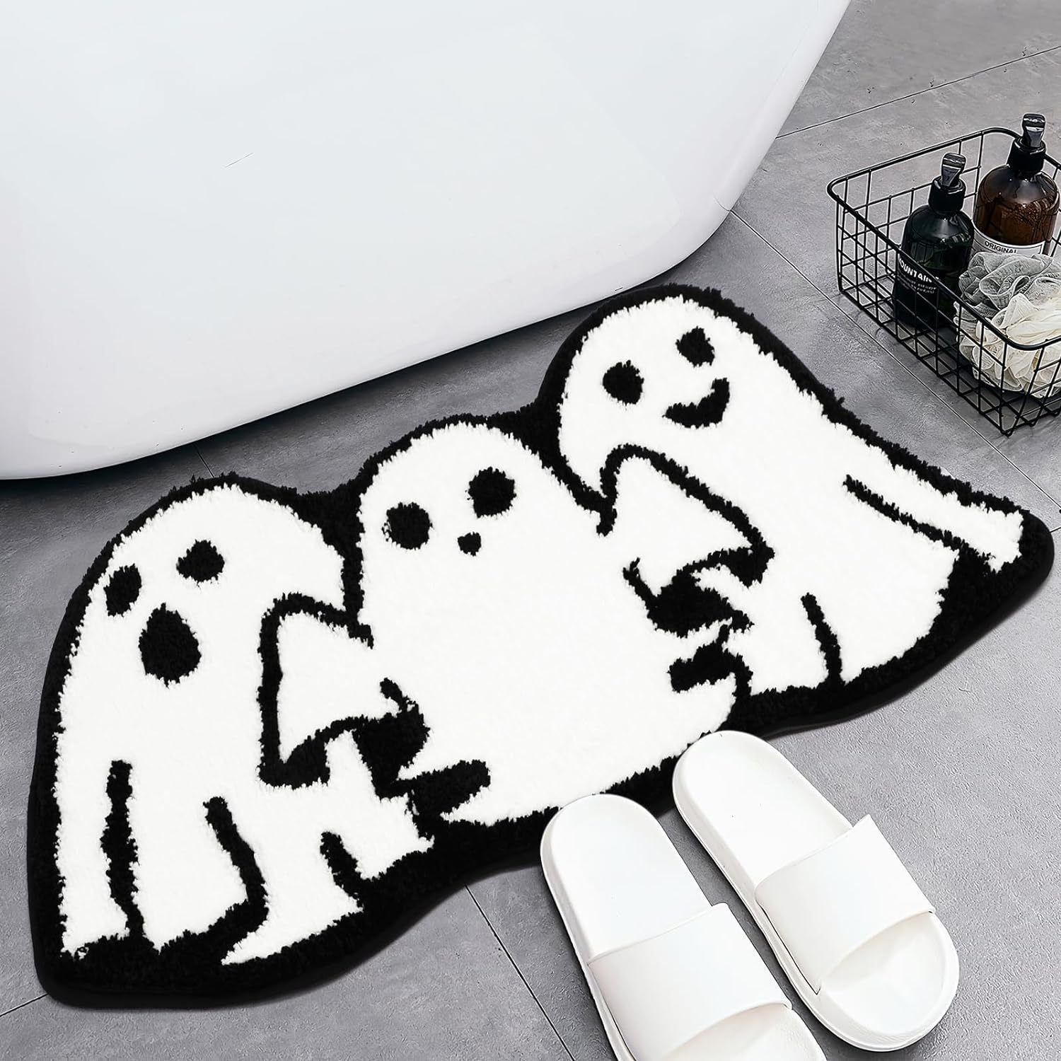 Halloween Ghost Cashmere Door Mat Absorbent Non-slip Carpet