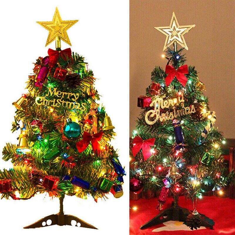 60 Long Tabletop Artificial Small Mini Christmas Tree W  LED Lights Ornament