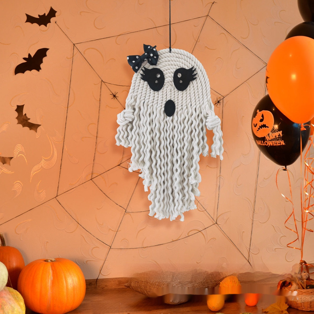 Weaving Halloween Cute White Ghost Ghost Pendant, Pumpkin lanterns, Jack o Lanterns, Halloween Lights, Halloween Decoration Ornaments, Halloween inflatables, carved pumpkins, Halloween wreaths, Halloween Candles.