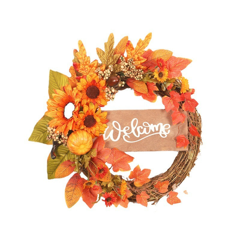 Maple Leaf Thanksgiving Vine Circle Wreath Wall Mount