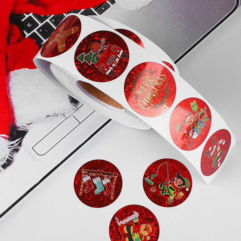 Merry Christmas Christmas Festival Roll Adhesive Sticker