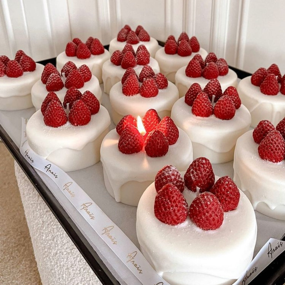 Bedroom Strawberry Cake Shape Candle Aromatherapy, Geometric candle molds, Abstract candle molds, DIY candle making molds, Decognomes, Silicone candle molds, Candle Molds, Aromatherapy Candles, Scented Candle, 