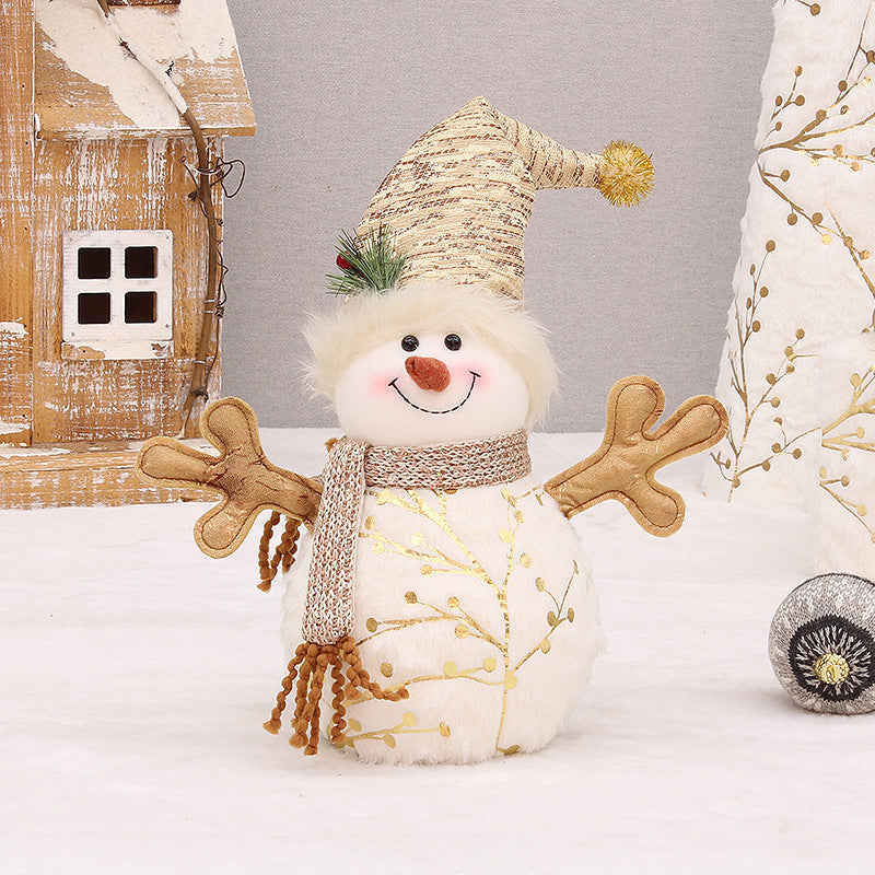 Long Velvet Christmas Snowman Decorative Supplies