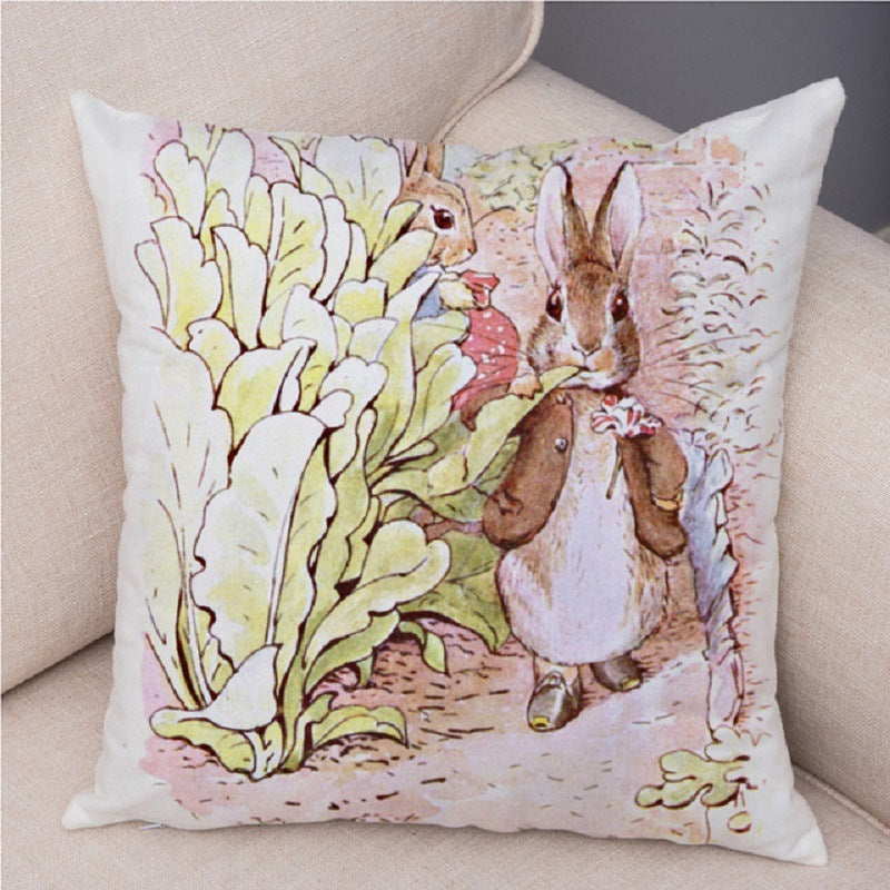 Cartoon Rabbit Peach Skin Fabric Pillow Cover Home Decoration Sofa Cushion Cover Seat Cover Easter Amazon AliExpress, easter decorations, Easter Decor, easter table decor, outdoor easter decorations, shop easter, Decognomes, Spring Decorations