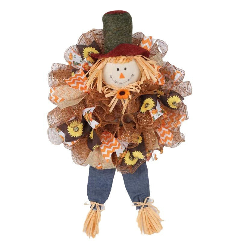 Thanksgiving Garland Simulation Scarecrow Wall Hanging Decorations