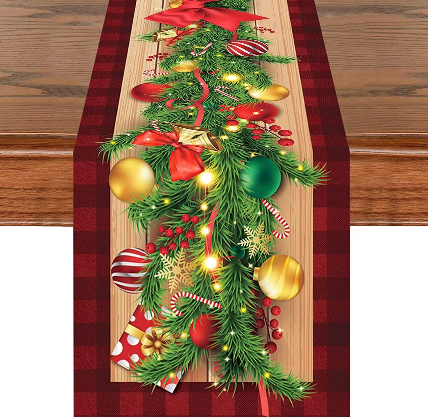 Linen Table Runner Christmas Home Dining Roomliving Room Holiday Decoration Tablecloth