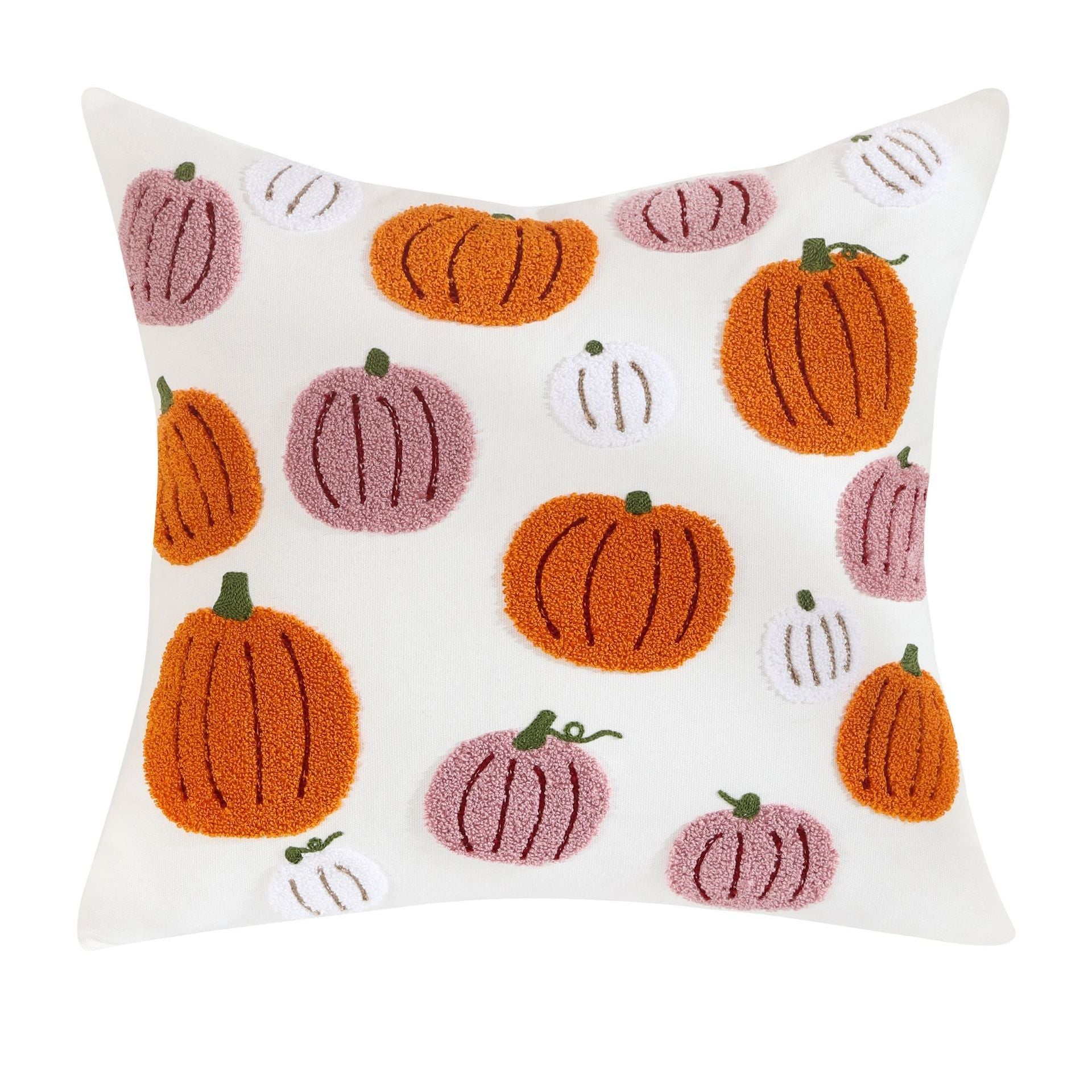 Pumpkin Embroidered Halloween Pillow Cover